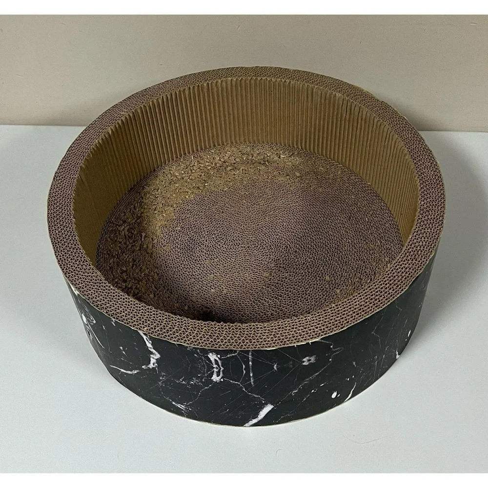 Marble Round Pet Cats Cat Scratcher Scratching Board Post Toy Furniture Bed 🖤